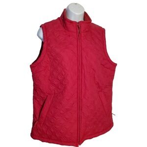 Berne Red Vest Women‎ Large Quilted Full Zip Pockets